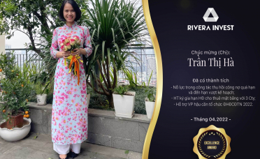 Rivera Invest tuyên dương 2 CBNV hoàn thành tốt nhiệm vụ tháng 04/2022